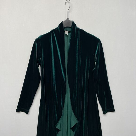 Vintage The Pyramid Collection Velvet Long Cardigan Sweater Size Medium M271 -2 - Picture 10 of 15